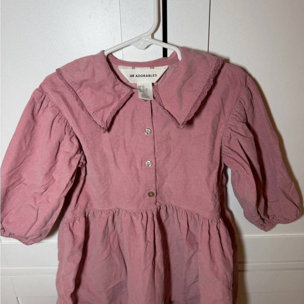 Dusty Pink Corduroy Dress for Kids